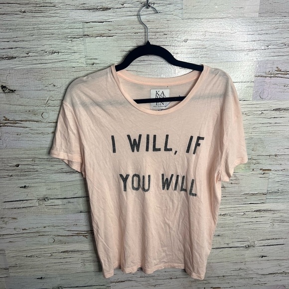 Zoe Karssen Women's I Will If You Will T-Shirt size small pink - Picture 1 of 7
